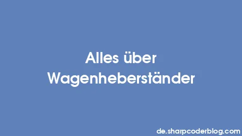 Alles über Wagenheberständer - Thumbnail