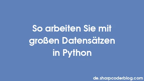 So arbeiten Sie mit großen Datensätzen in Python - Thumbnail