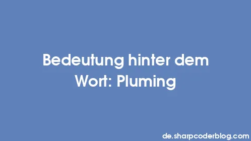 Bedeutung hinter dem Wort: Pluming - Thumbnail