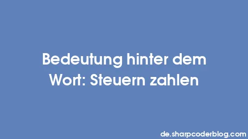 Bedeutung hinter dem Wort: Steuern zahlen - Thumbnail
