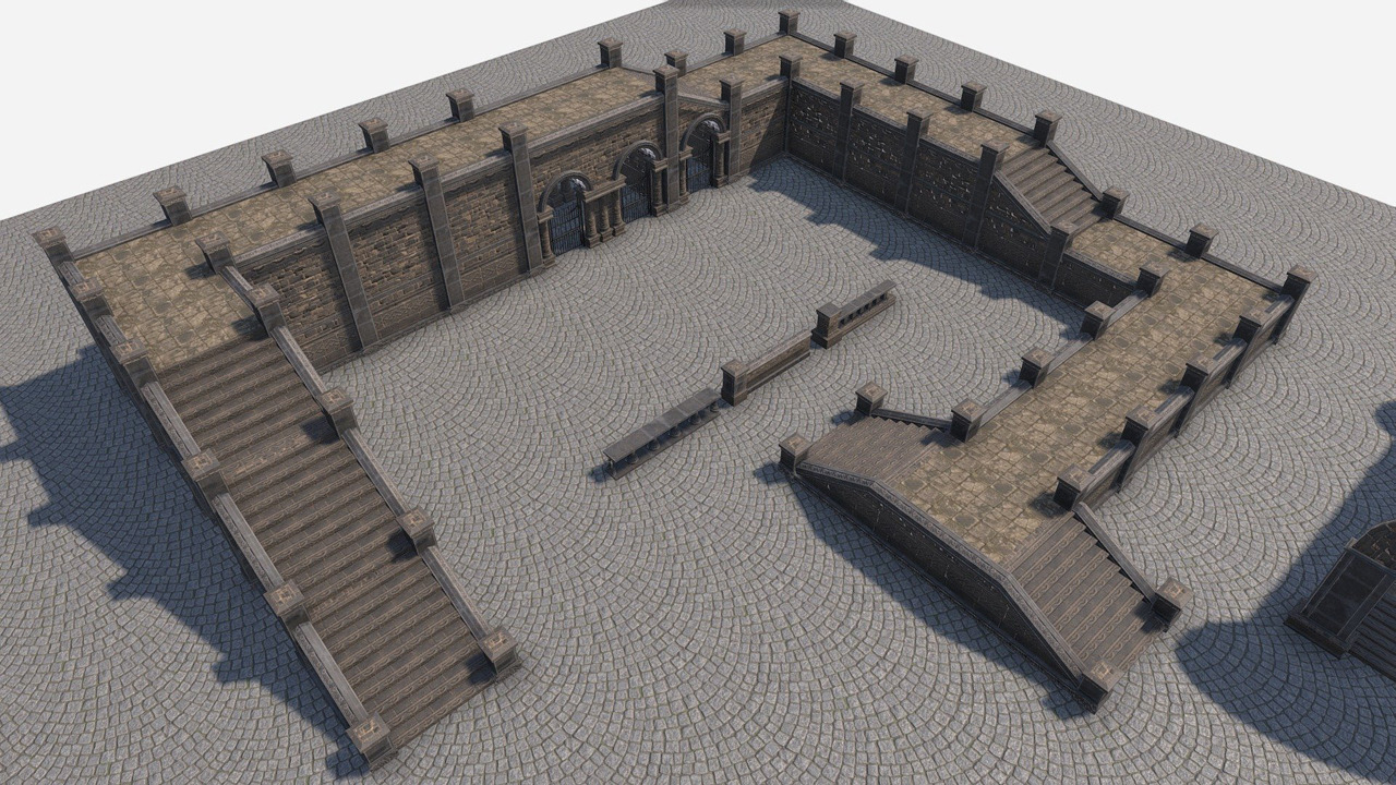 Modulares Courtyard-Paket von Unity Asset Store.