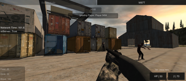 Screenshot des Unity FPS-Spiels