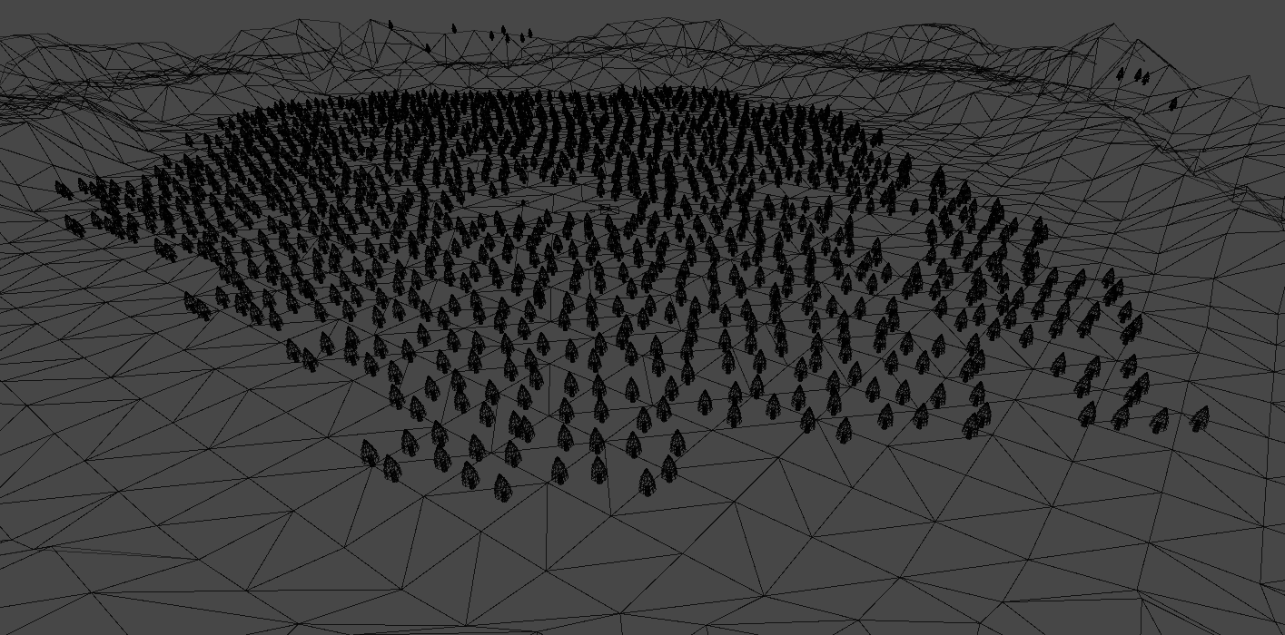 Unity-Wireframe-Rendering einer Szene vor der Optimierung