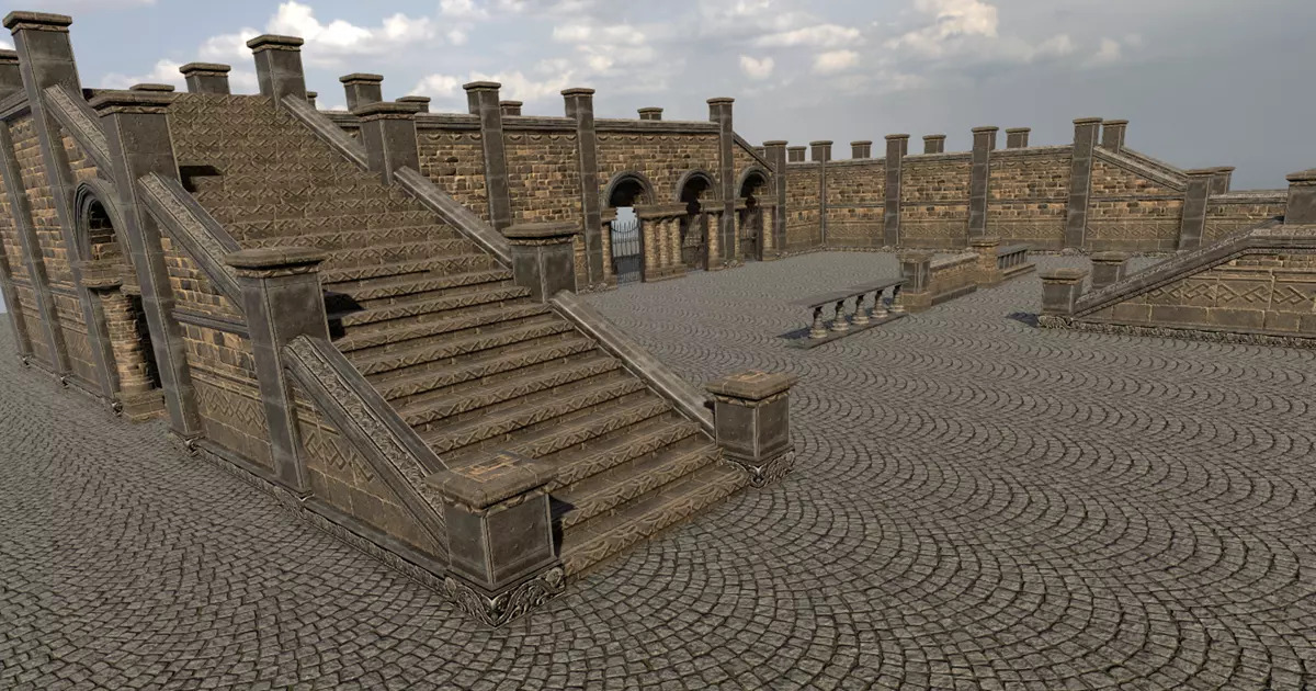 Modulares Courtyard-Paket von Unity Asset Store.