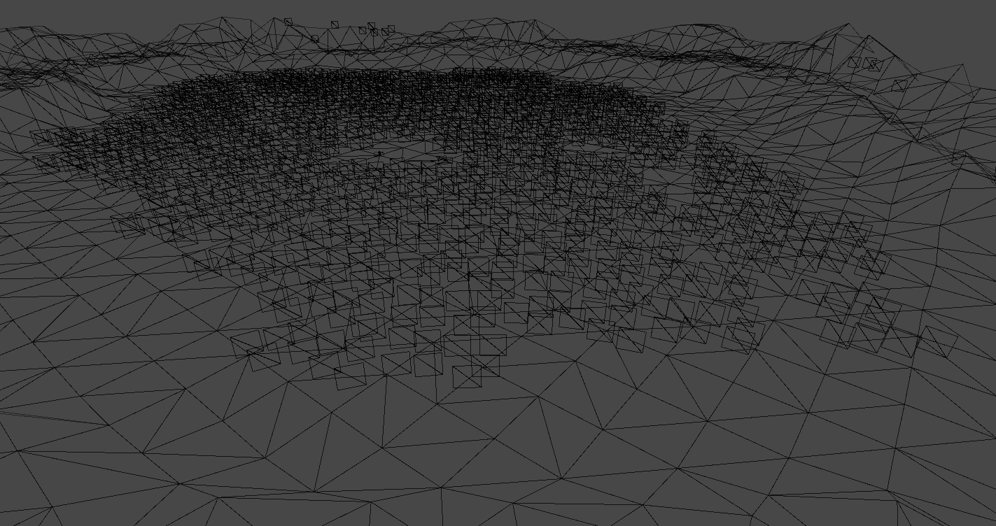 Unity-Wireframe-Rendering einer Szene nach der Optimierung