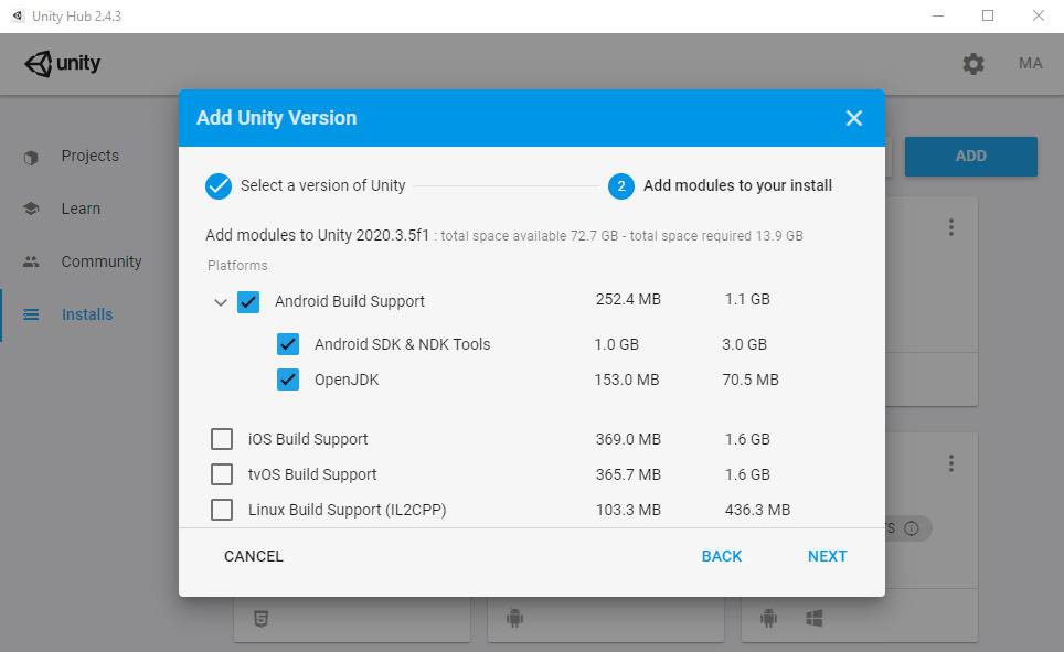 So installieren sie unity und erstellen ein neues projekt sharp coder