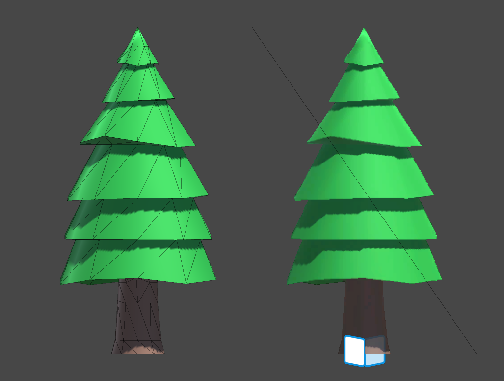 Billboard Mage 1.0 Pine Tree 3D-Modell zu einem Quad-Mesh
